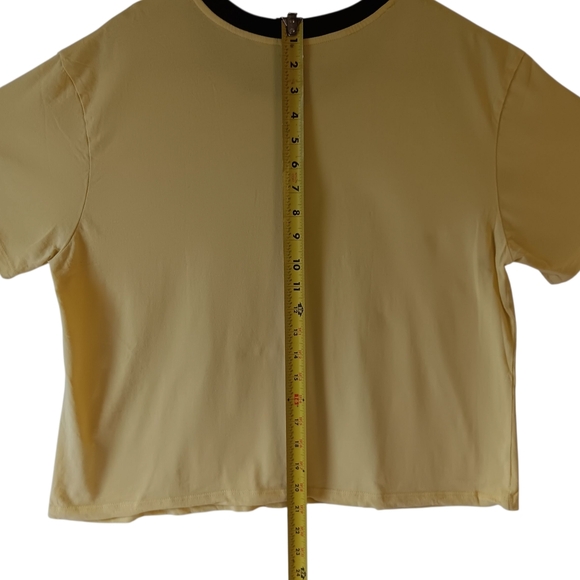 Rebellios One Moon Child women's yellow  short-sleeve crop top t-shirt size L - Picture 8 of 9